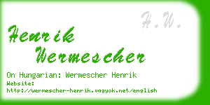 henrik wermescher business card